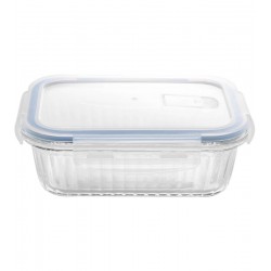 Pote 370ml Hermetico De Vidro Com Tampa Plastica Lines